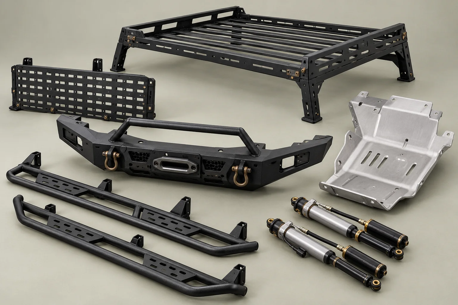 Illustrative off-road parts and accessories for Toyota Tacoma sourcing projects